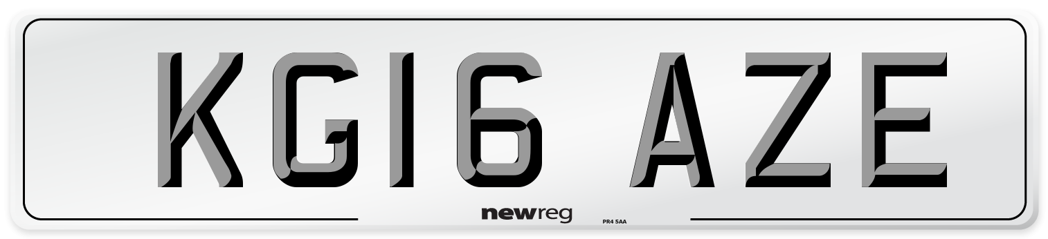 KG16 AZE Number Plate from New Reg